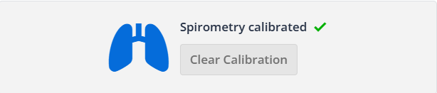 calibrating a spirometry panel from the Panels menu