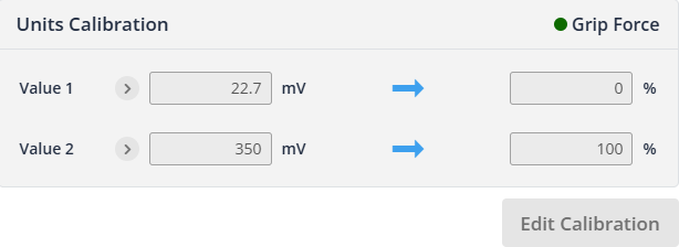units calibration modal