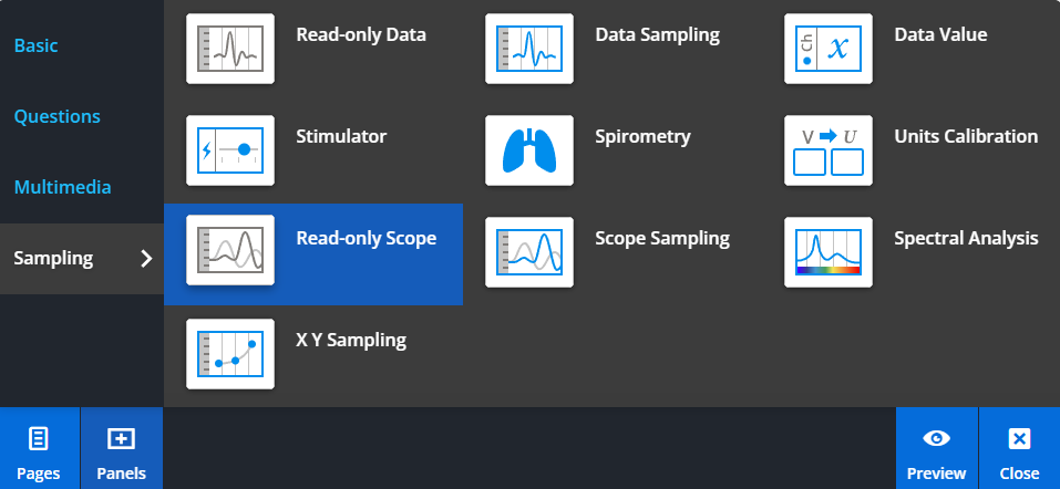 Adding a Read-only Scope panel from the Panels menu