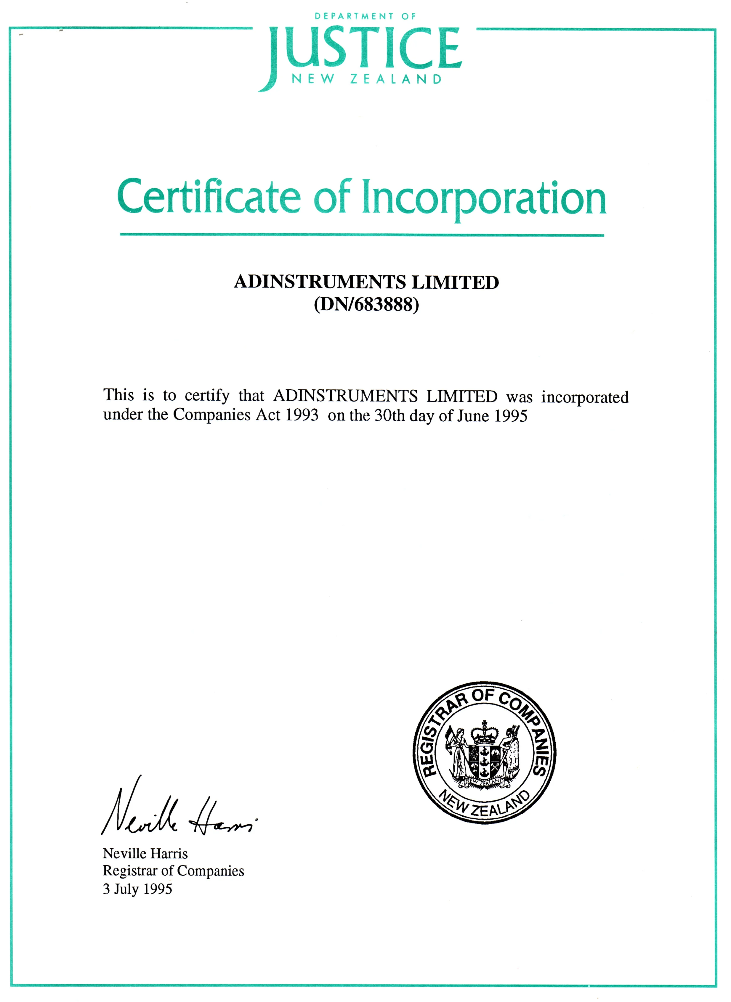 ADInstruments Ltd incorporated in New Zealand
