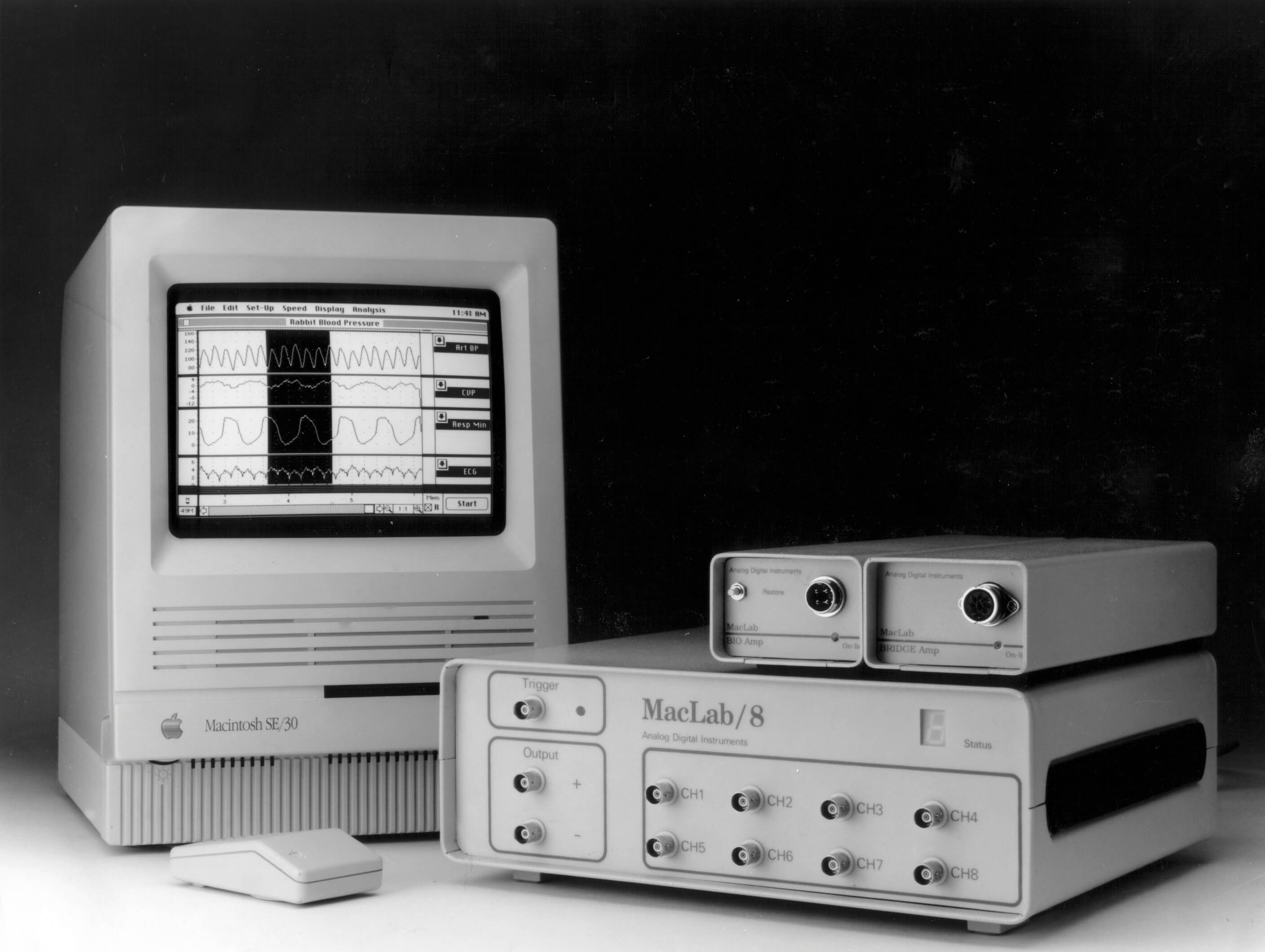 Michael Macknight with the first MacLab at the University of Otago