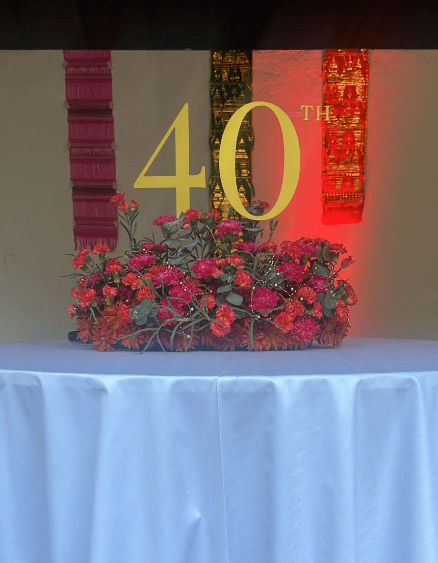 Floral display at the Thailand 40th anniversary celebration