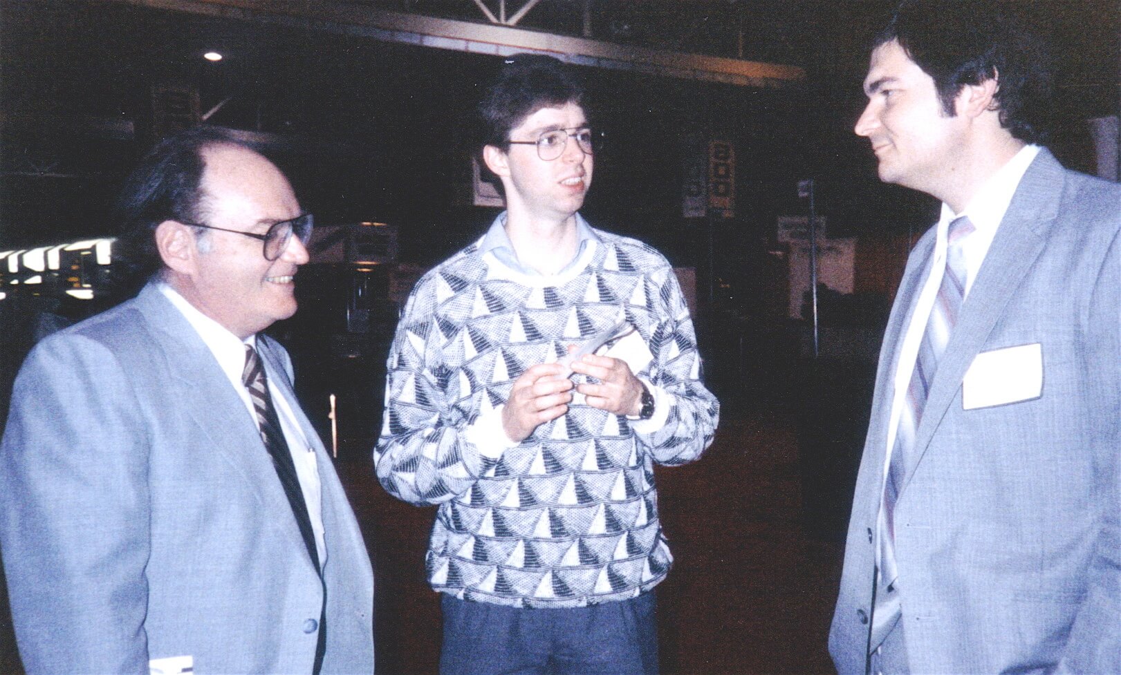 Michael Macknight discussing ideas