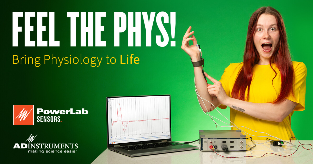 New PowerLab Sensors range and PowerLab T1 advancing physiology laboratory technology