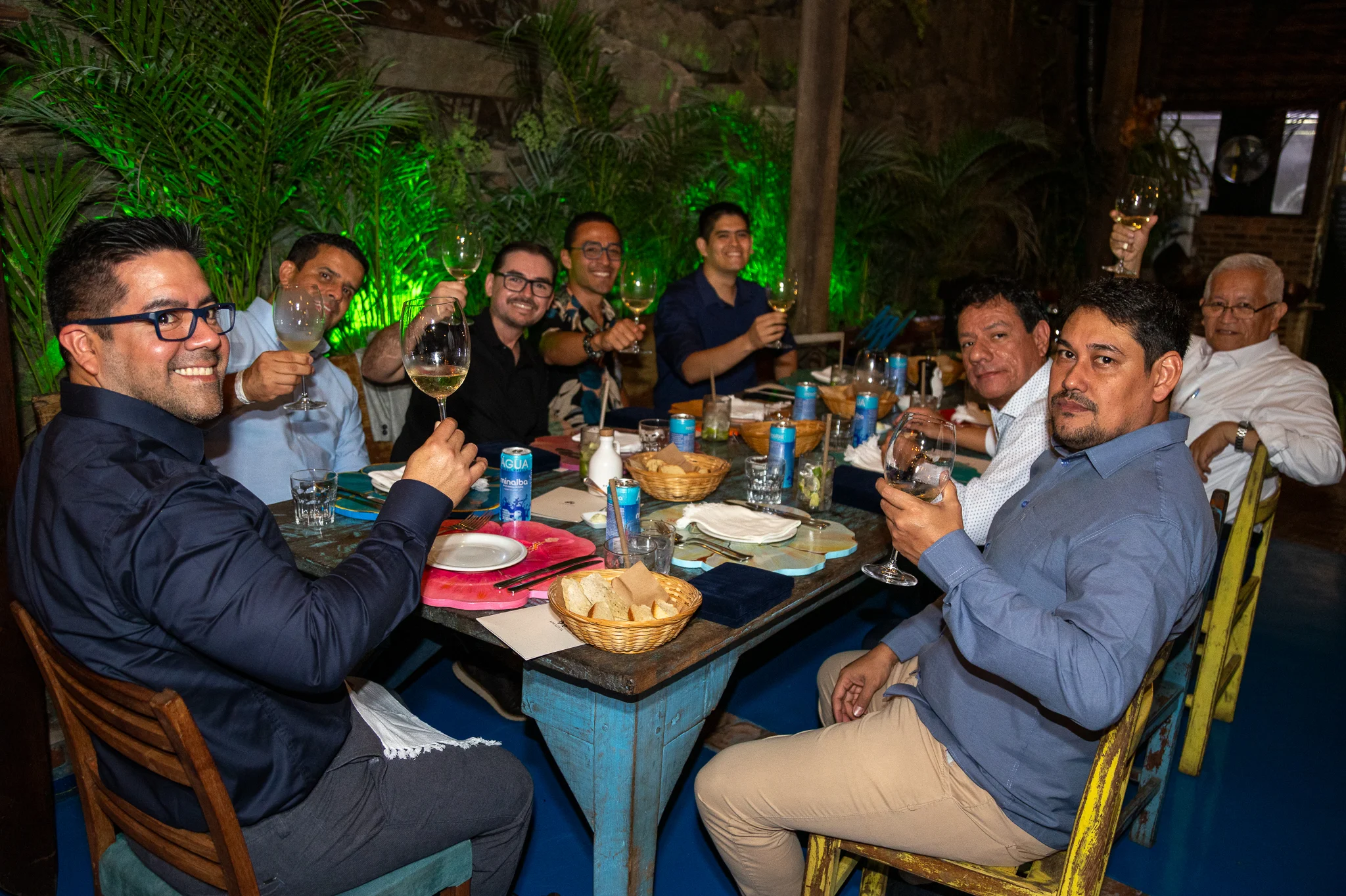Brazil team toasting at the 40th anniversary dinner