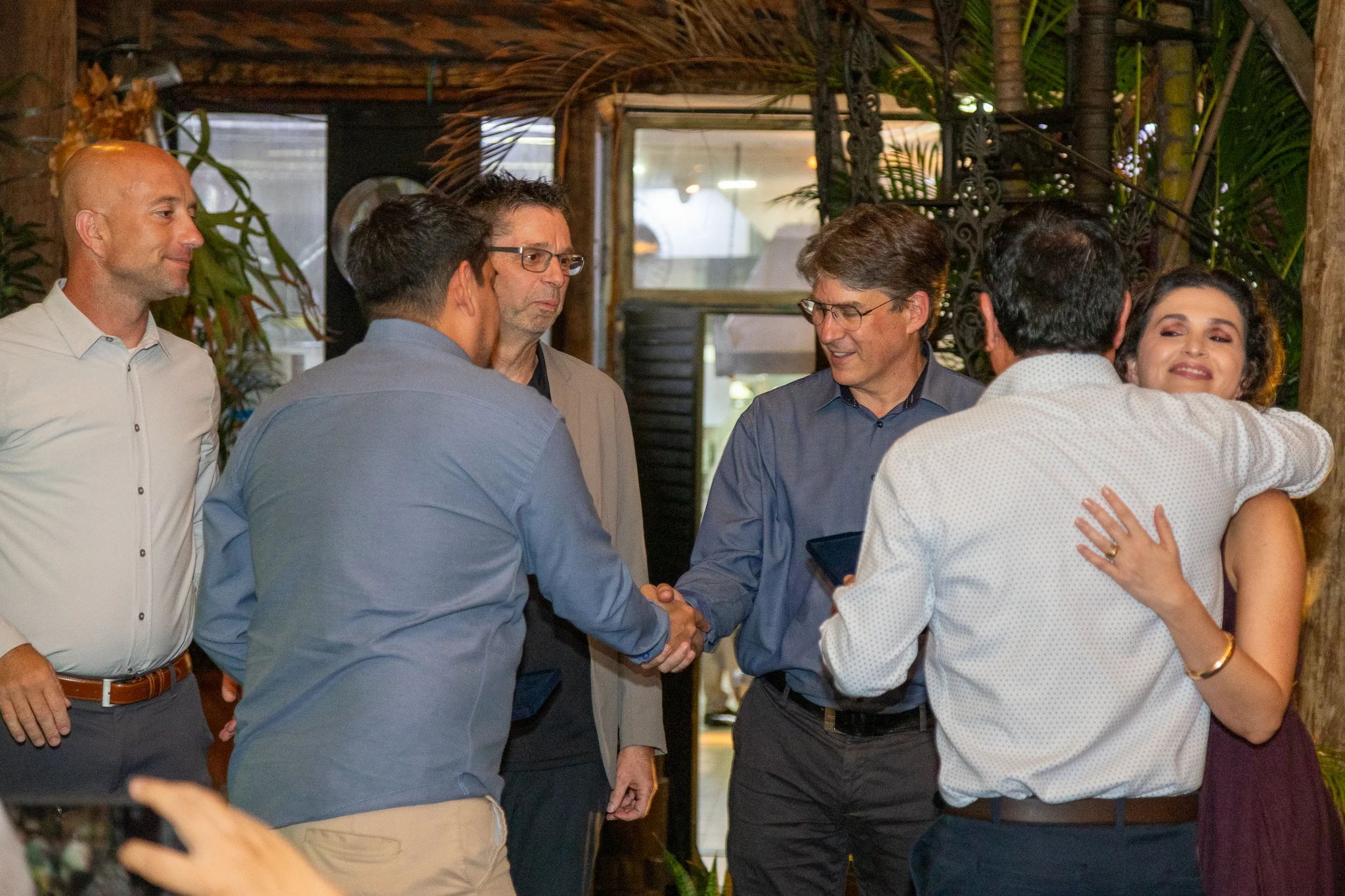 Handshake greeting at the Brazil 40th anniversary celebration