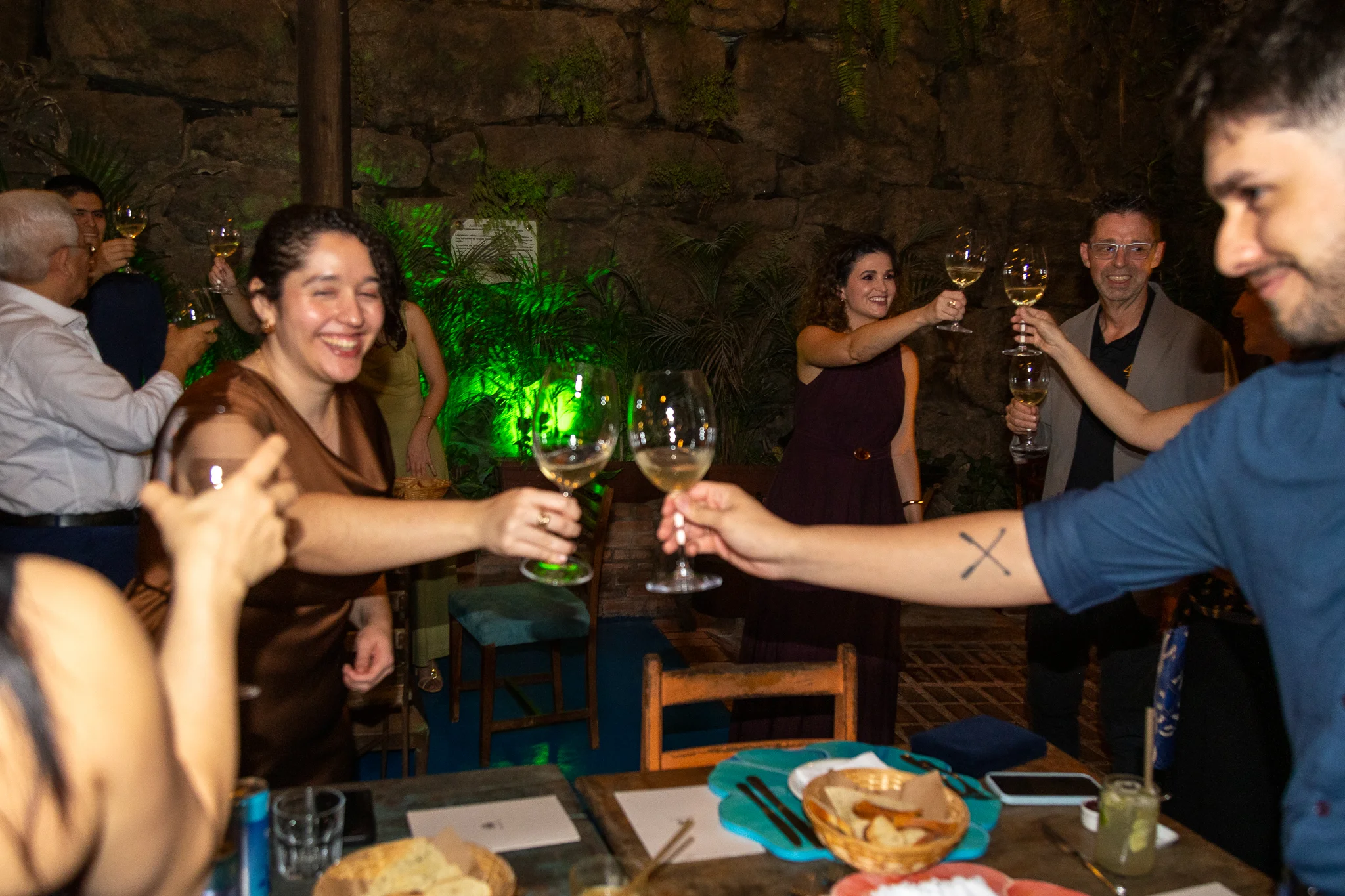 Wine toast at the Brazil 40th anniversary celebration
