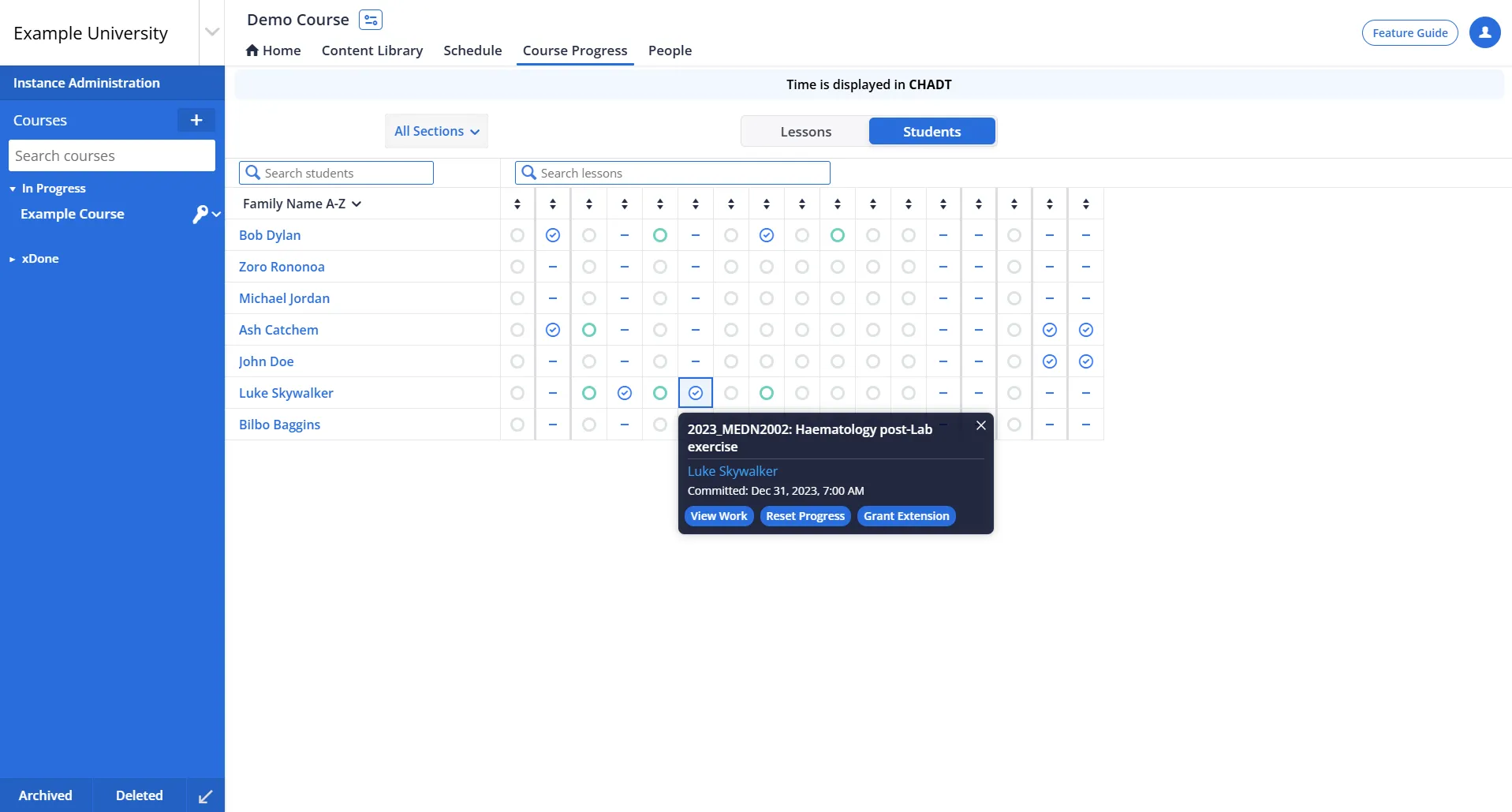 screenshot of the grant extension feature in Lt