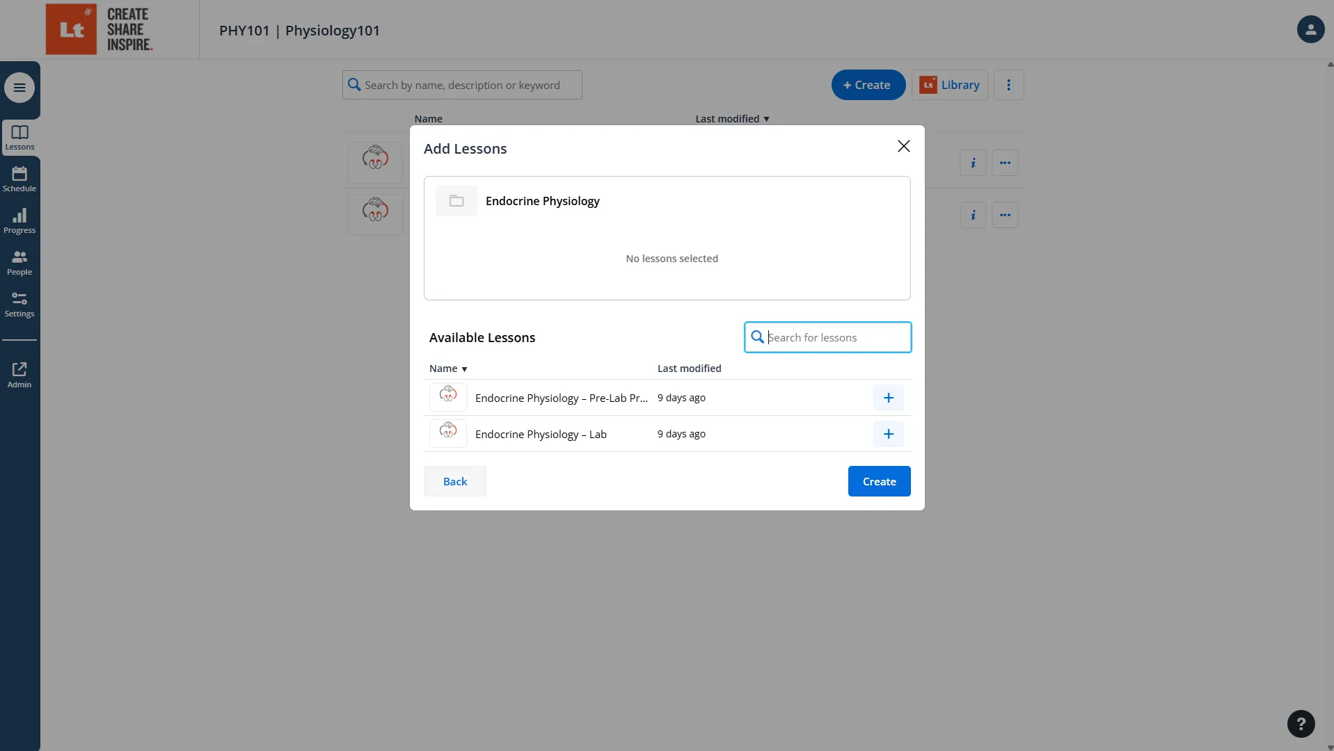 image of the create module dialog in Lt