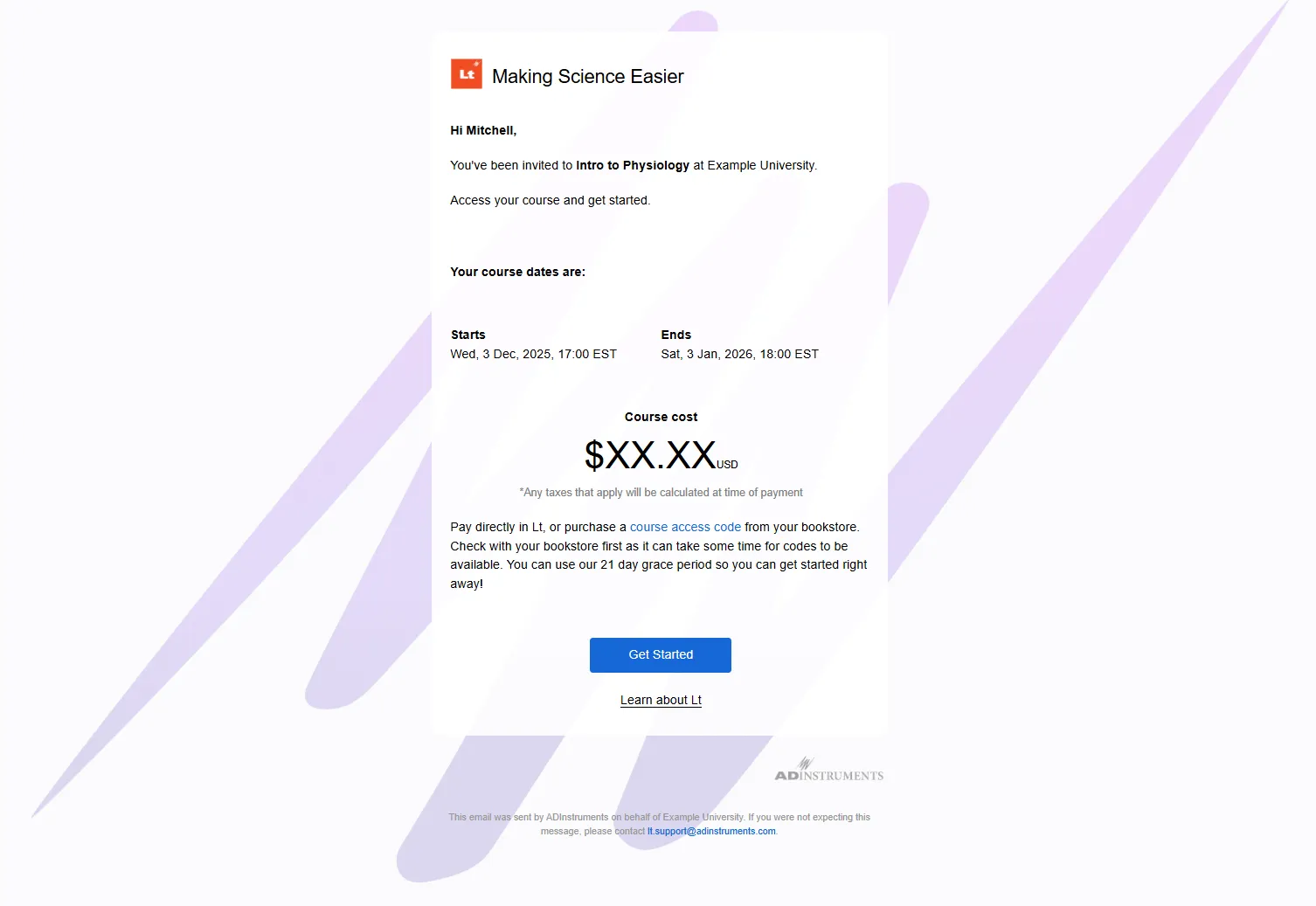 image of the student direct pays email