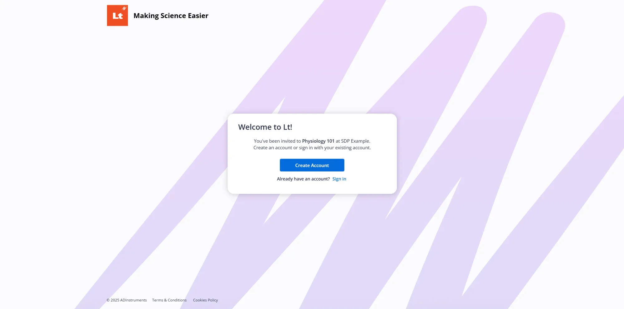 Lt: First time welcome screen image