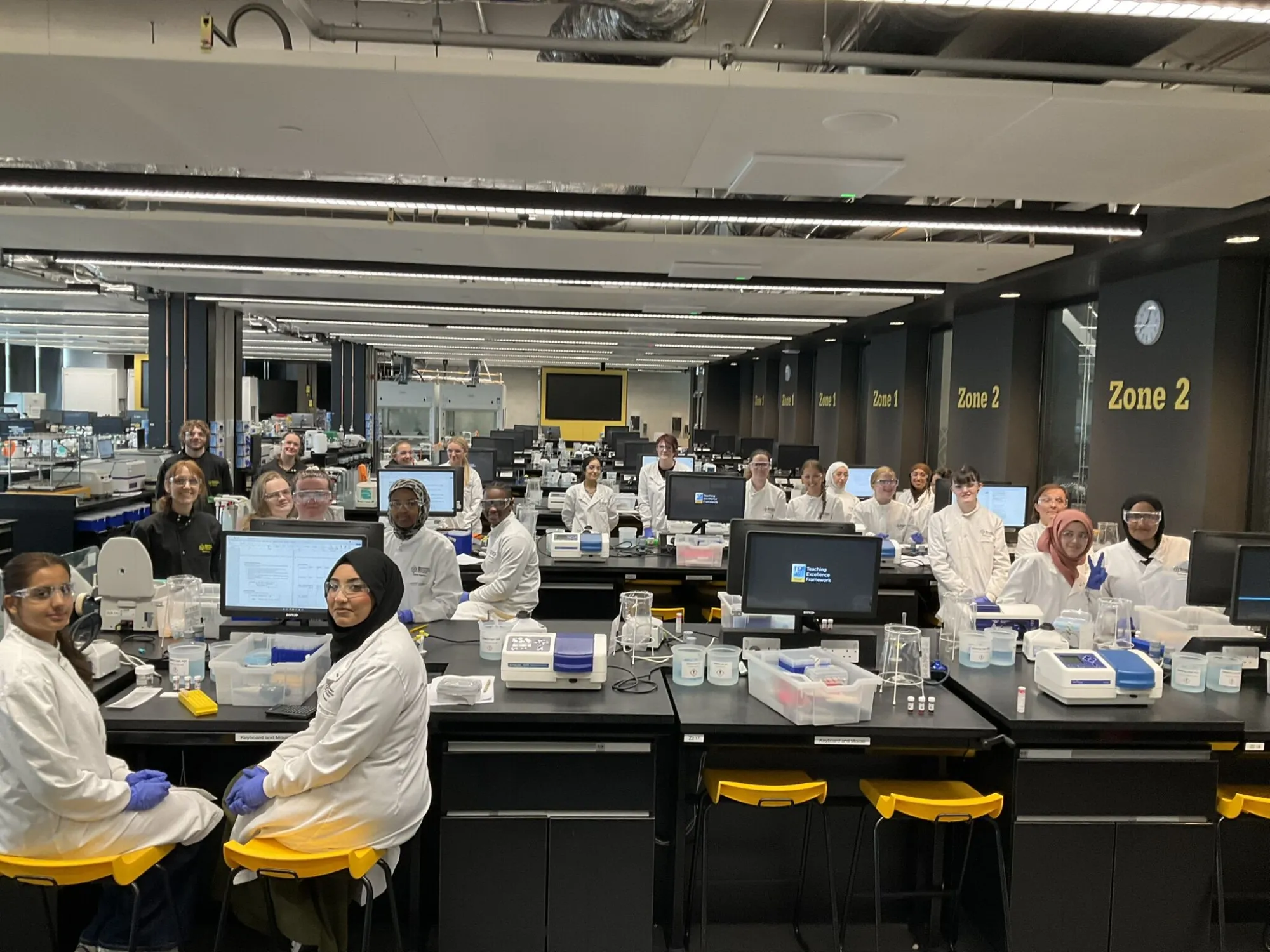 students in an MMU live lab experience
