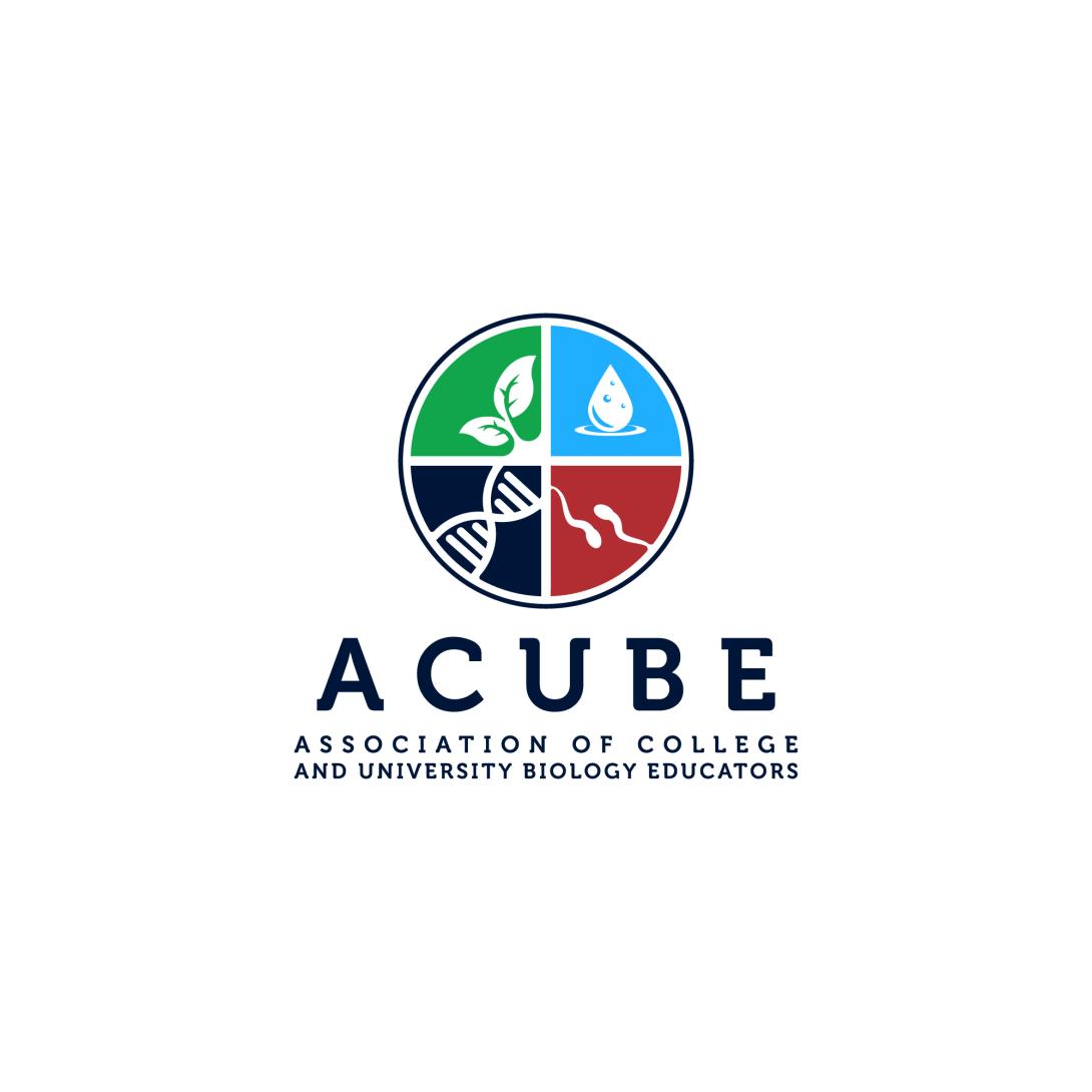 ACUBE logo on a white background. The logo is a circle that is divided into 4 differently colored segments. A green segment has a white lead on it, a blue segment has a white water drop on it, a red segment has white sperm on it, and the black segment has a white DNA double helix on it.