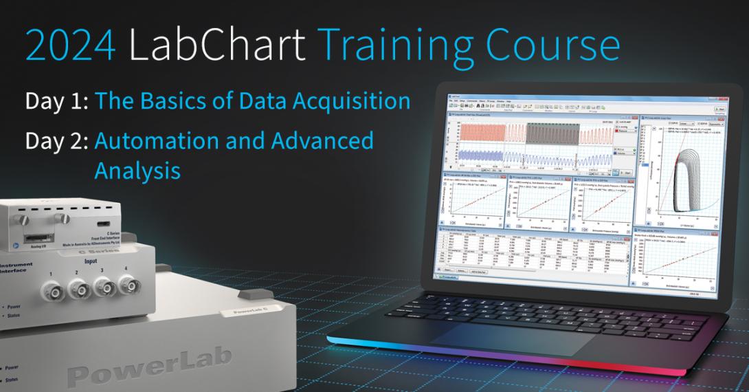 PowerLab and LabChart Analysis on a Laptop Screen