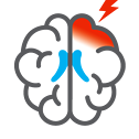 A brain icon with red highlighted at the top right corner to indicate damage