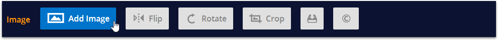 Image editing options in the Image panel